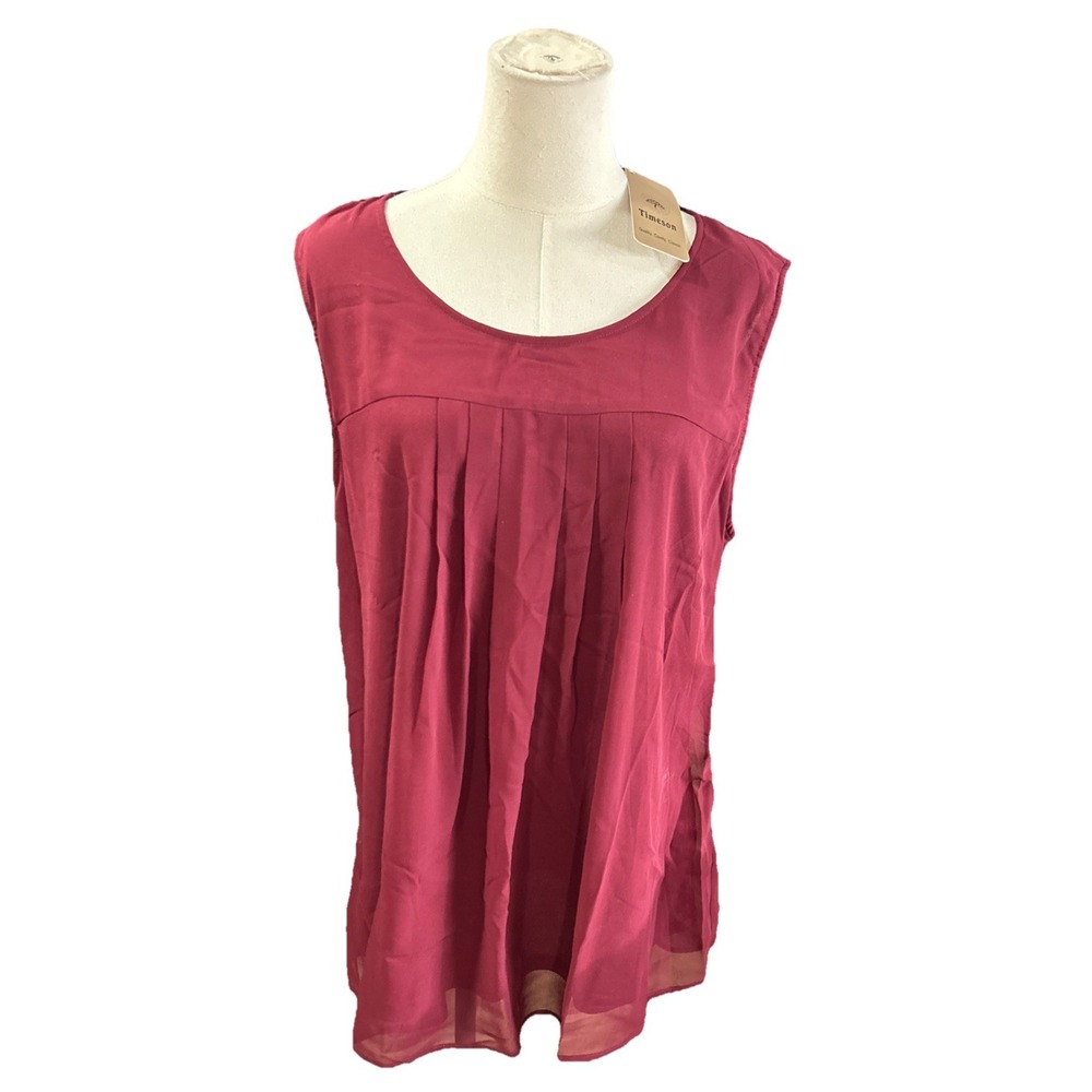 Timeson women's‎ Blouse XXL Burgundy sleeveless